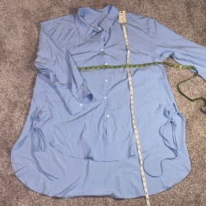 Light blue Hi low button up shirt ties sides New 2XL xxl